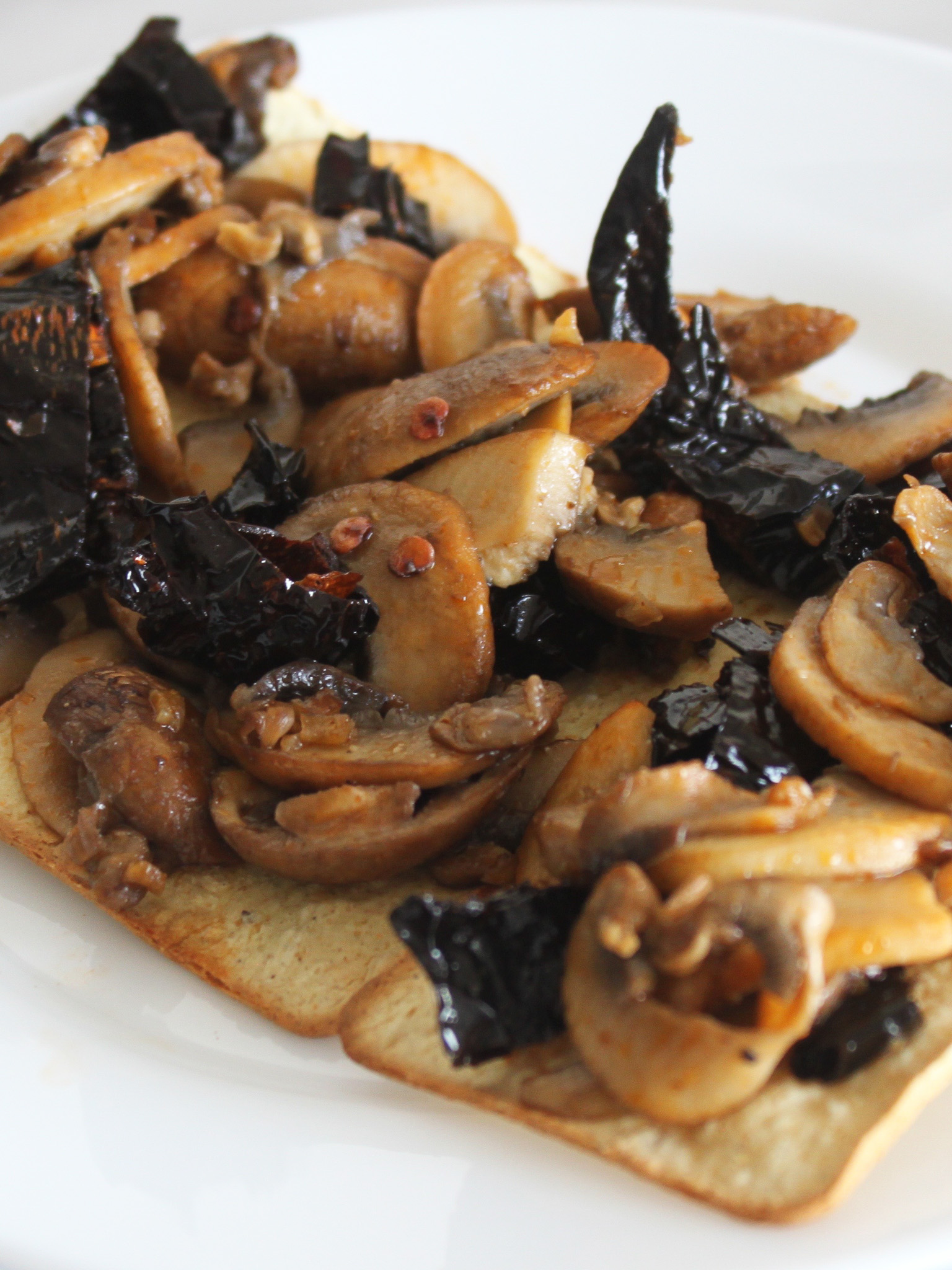 Chile Pasilla Mushrooms Tostadas